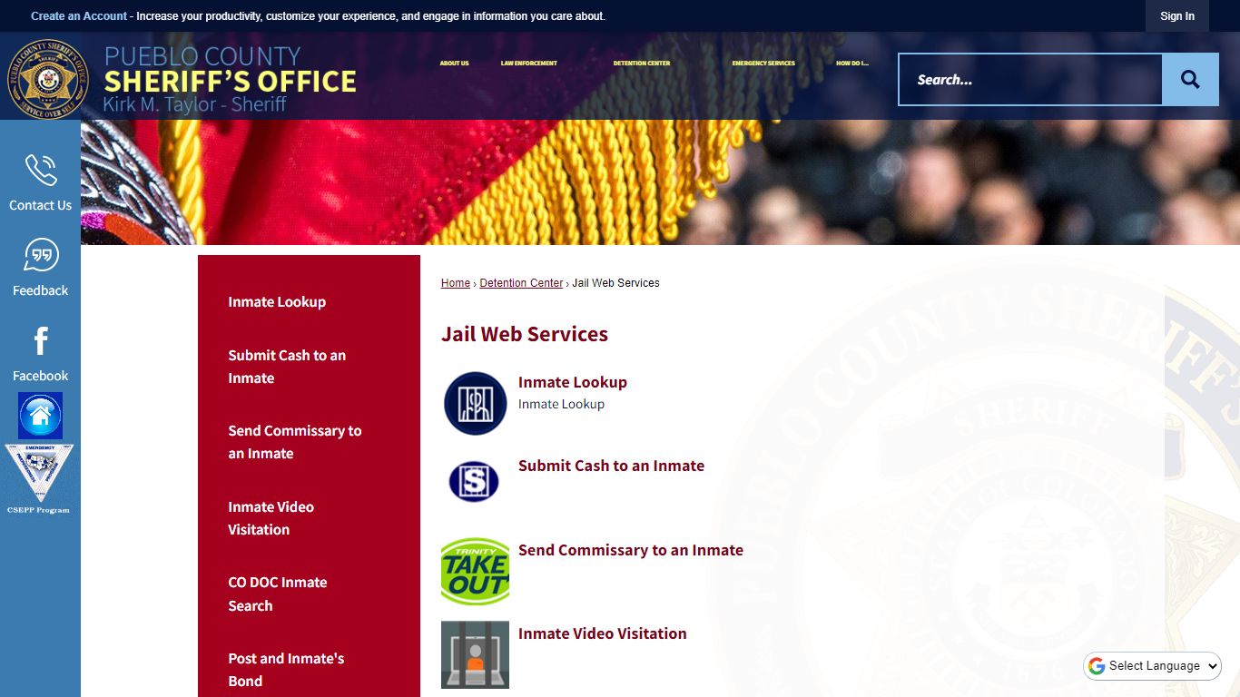 Jail Web Services | Pueblo County Sheriff, CO